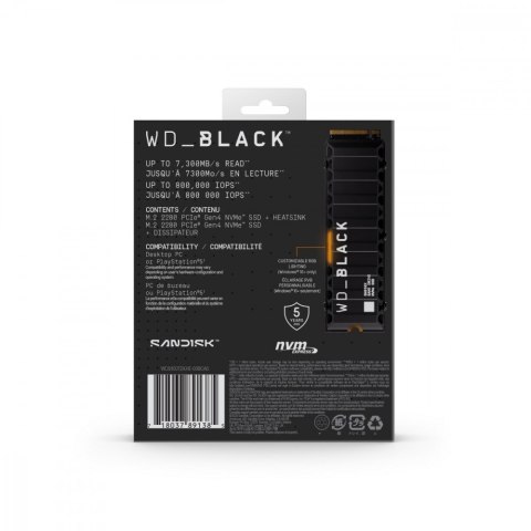 Western Digital Dysk SSD Black 1TB SN850X NVMe M.2 PCIe Radiator