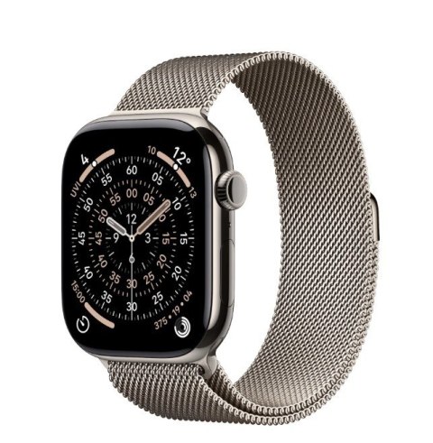 Apple Watch Series 11 GPS + Cellular koperta 46 mm z tytanu w kolorze naturalnym, bransoleta mediolańska w kolorze naturalnym - rozmia