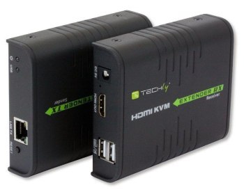 Techly 028214 KVM Extender HDMI+USB po skrętce Cat5e/Cat6, do 120m