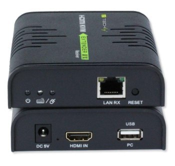 Techly 028214 KVM Extender HDMI+USB po skrętce Cat5e/Cat6, do 120m