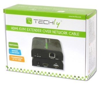 Techly 028214 KVM Extender HDMI+USB po skrętce Cat5e/Cat6, do 120m