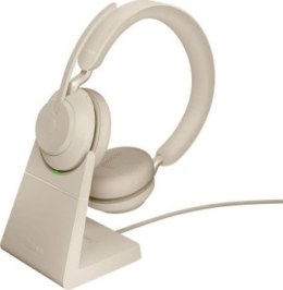 Słuchawki - Słuchawki bezprzewodowe Jabra Evolve 2 65 UC Stereo Stand Beige - 26599-989-888