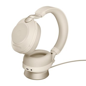 Słuchawki nauszne bezprzewodowe Jabra Evolve2 85 UC Stereo Link380a beige + stand
