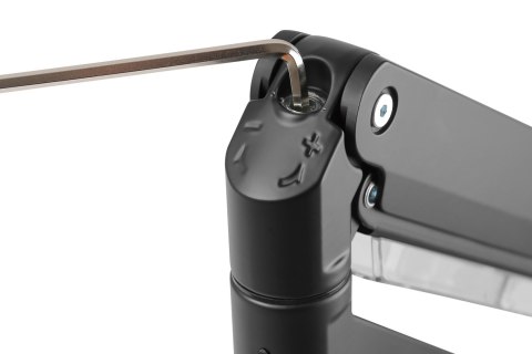 Ramię biurkowe pojedyńcze z zaciskiem 1xLCD z sprężyną gazową max. 35" i 15kg