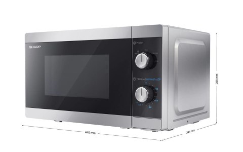 Kuchenka mikrofalowa SHARP YC-MS01E-S (800W; 20l; kolor srebrny) (WYPRZEDAŻ)