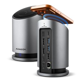 AXAGON HMC-WL9 Wieloportowy hub USB 9in1, 10Gbps, 3xUSB-A, 1xUSB-C, DP 8K/60Hz, HDMI 4K/60Hz, PD 100W, GLAN, 100cm USB-C kabel, wireles