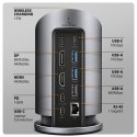 AXAGON HMC-WL9 Wieloportowy hub USB 9in1, 10Gbps, 3xUSB-A, 1xUSB-C, DP 8K/60Hz, HDMI 4K/60Hz, PD 100W, GLAN, 100cm USB-C kabel, wireles