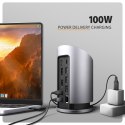 AXAGON HMC-WL9 Wieloportowy hub USB 9in1, 10Gbps, 3xUSB-A, 1xUSB-C, DP 8K/60Hz, HDMI 4K/60Hz, PD 100W, GLAN, 100cm USB-C kabel, wireles