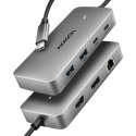 AXAGON HMC-CUB83X2 Wieloportovy hub USB 7in1, 10Gbps, 2x USB-A, 1x USB-C, 1x HDMI 4K/144Hz, DP 8K/30Hz, GLAN, PD 100W, 15cm USB-C kabel