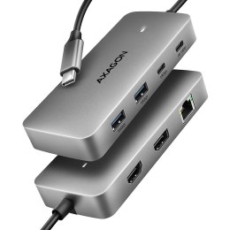 AXAGON HMC-CUB83X2 Wieloportovy hub USB 7in1, 10Gbps, 2x USB-A, 1x USB-C, 1x HDMI 4K/144Hz, DP 8K/30Hz, GLAN, PD 100W, 15cm USB-C kabel