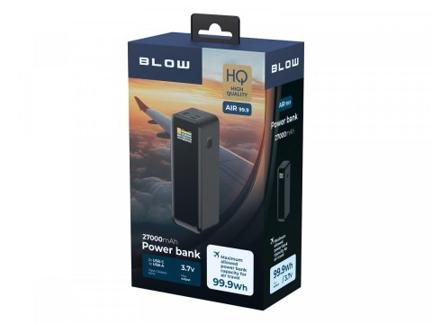 BLOW PowerBank AIR99.9 PD+QC 140W 27000mAh Czarny