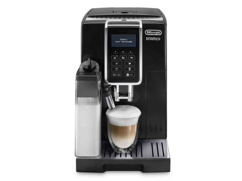 Ekspres ciśnieniowy automatyczny DeLonghi Dinamica ECAM 350.55.B (1450W; kolor czarny) (WYPRZEDAŻ)