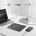 MACLEAN LISTWA ZASILAJĄCA, PRZEDŁUŻACZ 4 GNIAZDA + 3XUSB, 110-240V AC 50/60HZ, 2.1A MAX 2500W, 3M, BIAŁA MCE393 W