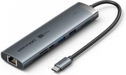 Stacja dokująca USB-C 9w1 Vention 4K 60Hz 100W PD 0.15m