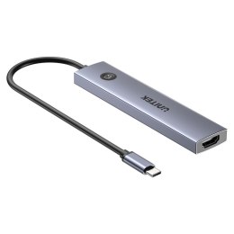 UNITEK HUB USB-C 7W1 PD 100W HDMI 2.0 Z PRZYCISKIEM ON/OFF