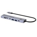 UNITEK HUB USB-C 7W1 PD 100W HDMI 2.0 Z PRZYCISKIEM ON/OFF