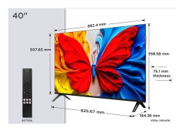Telewizor TCL QLED 40S5K Rozdział 40 | Telewizor Smart TV | Telewizor z platformą Android | Rozdzielczość FHD | Czarny