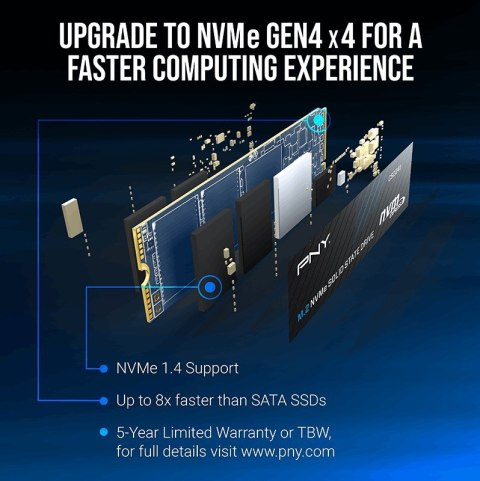 PNY Dysk SSD 512GB M.2 2280 BULK M280CS2241-512-BLK