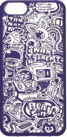 Etui iPhone 5/5S/SE komiks fiolet