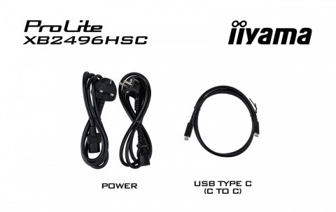 IIYAMA Monitor 24 cale XB2496HSC-B1 IPS, FHD, HDMI, USB-C (PD 65W), 144Hz