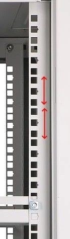 Extralink Szafka wisząca rack 12U 600x450 szara szklane drzwi