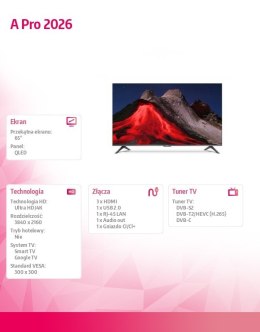 XIAOMI Telewizor TV A Pro 2026 65