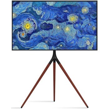 Uchwyt - Techly 105209 Stojak podłogowy TV LED/LCD 45-65 cali 32kg, tripod, drewno