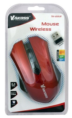 Mysz Bezprzewodowa VAKOSS TM-658UR Czerwono-Czarny