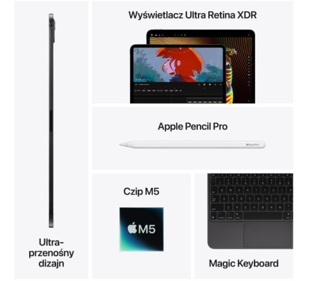 Apple IPad Pro 11 cali Wi-Fi + Cellular 2 TB z szybą o nano-strukturze - Srebrny