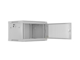 Lanberg Szafa instalacyjna rack wisząca 19 cali 6U 600x450 drzwi perforowane (flat pack) szara