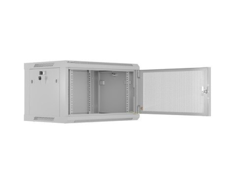 Lanberg Szafa instalacyjna rack wisząca 19 cali 6U 600x450 drzwi perforowane (flat pack) szara