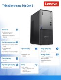 Lenovo Komputer ThinkCentre Neo 50t G6 TOWER 13BD0049PB W11Pro Ultra 7 265/16GB/512GB/INT/BLACK/DVD/3YRS OS + 1YR CI