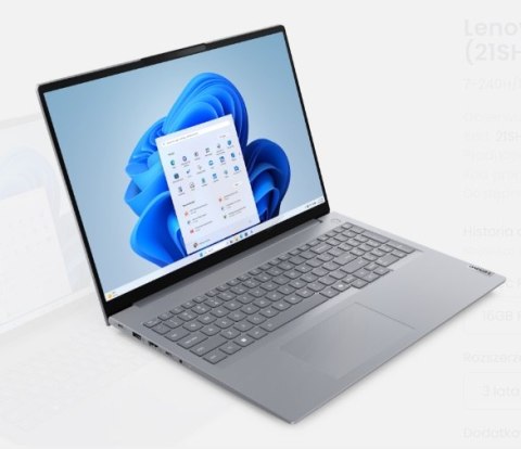 Notebook LENOVO ThinkBook 16 G8 (16"/I7 240H /16GB/SSD512GB/W11P/Srebrno czarny)