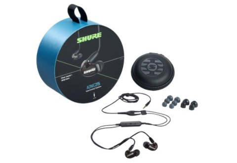Shure SE215DYBK+UNI-EFS - Słuchawki douszne AONIC215 z pojedynczym przetwornikiem i kablem 3.5mm (czarne) (WYPRZEDAŻ)