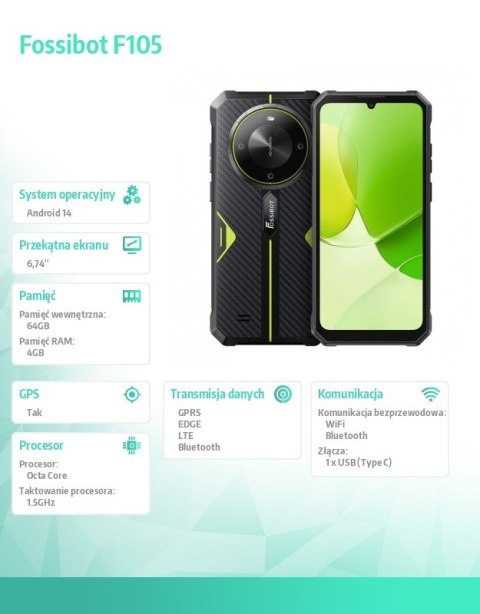 Fossibot Smartfon F105 green