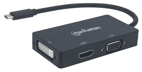 MANHATTAN ADAPTER MULTIPORT USB-C 3.1 NA HDMI/DVI/VGA M/F
