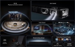 Soundbar TCL Q75HE 5.1.2 kan. 620W Bluetooth 5.3 Dolby Vision Tytanowy