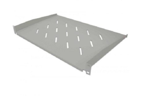 Półka 1U 350mm Rack 19, 2 pkt mocowania, perforowana, szara