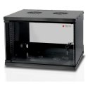 Szafka wisząca ECO 19cali 6U/450mm szklane drzwi zmontowana czarna