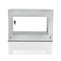Szafa wisząca ECO 19cali 6U/320mm zmontowana, szklane drzwi, szara