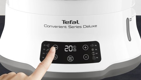 Tefal Convenient Series Deluxe VC502D szybkowar parowy 3 kosze, Blat 900 W Stal nierdzewna, Biały
