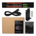 Qoltec Przełącznik sieciowy SWITCH FAST Ethernet PoE | 16x RJ45 10/100 Mb/s | 2x RJ45 Uplink 1000 Mb/s | 1x SFP 1000Mb/s