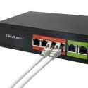 Qoltec Przełącznik sieciowy SWITCH FAST Ethernet PoE | 4x RJ45 | 2x RJ45 Uplink | 65W | 10/100Mb/s
