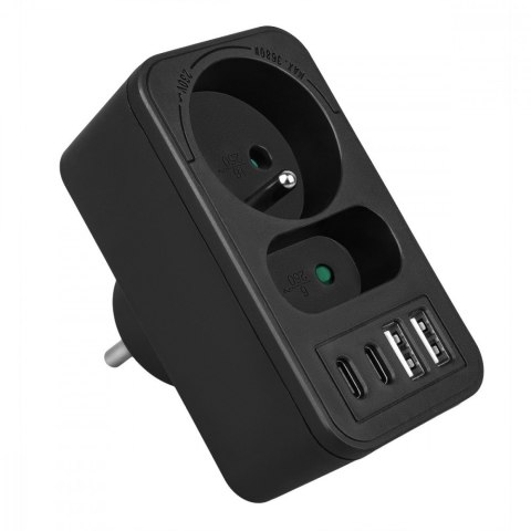 Maclean Rozdzielacz na 2 gniazda MCE249 F/B