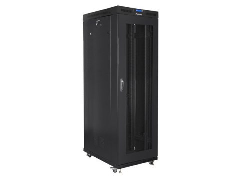 SZAFA INSTALACYJNA RACK STOJĄCA 19" 27U 800X1000 CZARNA DRZWI PERFOROWANE LCD LANBERG (FLAT PACK)