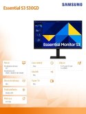 Samsung Monitor 24 cale S30GD IPS 1920x1080 FHD 16:9 1xHDMI 1xD-Sub 5ms 100Hz płaski 3YOn-Site (LS24D304GAUXEN)