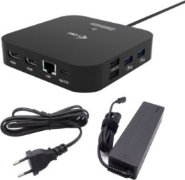 Replikator - i-tec USB-C Dual HDMI 2xHDMI 4K 60Hz 2x USB-C (10Gbps+5Gbps) 4x USB-A (2x5Gbps) Power Delivery 100W LAN Audio + uni