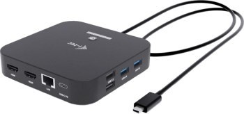 Replikator - i-tec USB-C Dual HDMI 2xHDMI 4K 60Hz 2x USB-C (10Gbps+5Gbps) 4x USB-A (2x5Gbps) Power Delivery 100W LAN Audio + uni