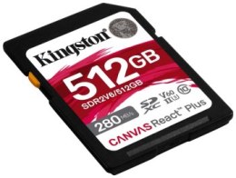 Kingston SDXC 512GB Canvas React Plus SDXC UHS-II 280R/100W U3 V60