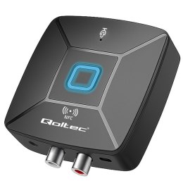 Qoltec Bezprzewodowy transmiter odbiornik Audio HiFi Home&Car | Bluetooth 6.0 | NFC | 2 x RCA | 1 x AUX MiniJack 3.5mm | Mikrofon
